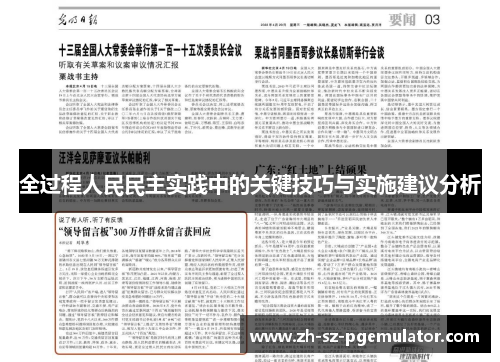 全过程人民民主实践中的关键技巧与实施建议分析