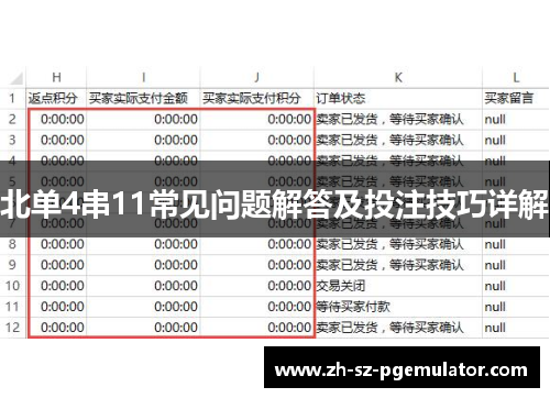 北单4串11常见问题解答及投注技巧详解